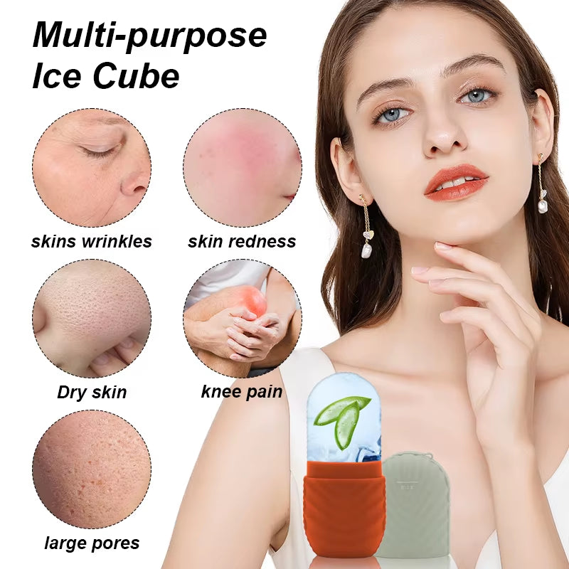 1Pc Facial Beauty Applicator, Skin Care Tools, Ice Shaving Massage, Facial Beauty Silicone Ice Mold.